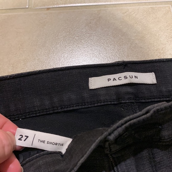 Pac Sun black denim shorts. The Shortie size 27 - Picture 3 of 5